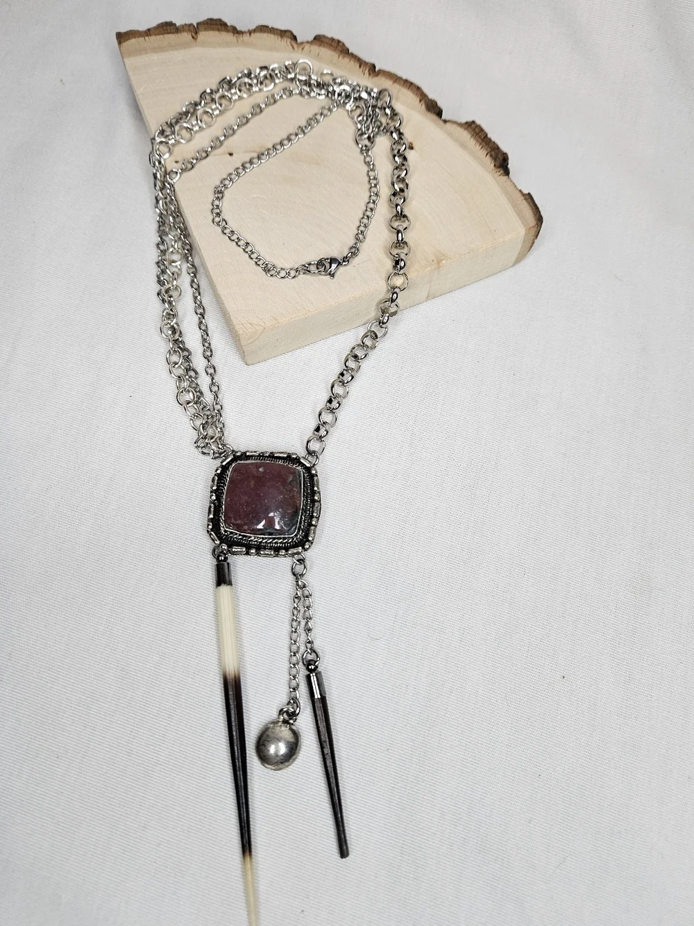 Untamed Relics Bloodstone Talisman No. 02 OOAK Quill Necklace